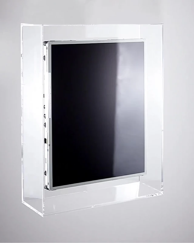 REframe: a reclaimed LCD screen mounted in a clear plexiglass frame