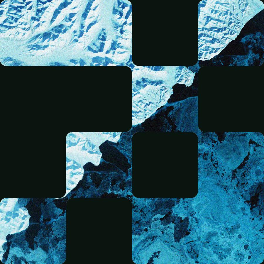 Glace et glacier vus du ciel
